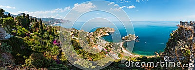 Taormina view from up, Sicily Stock Photo