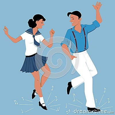 Tap Dancing couple Vector Illustration