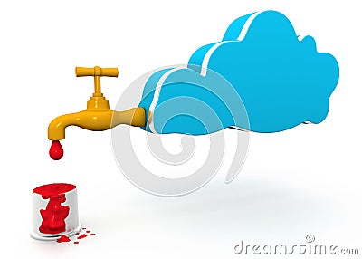 Tap dripping colored paint Stock Photo