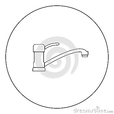 Tap or faucet sign icon black color in circle Vector Illustration