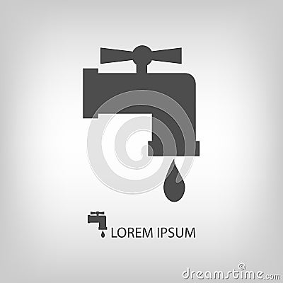 Tap with water drop Vector Illustration