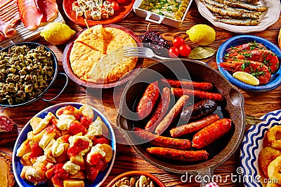 Tapas from spain mix of most popular Stock Photo