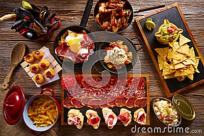 Tapas from Spain varied mix Stock Photo