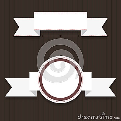 Tape banner template retro flat Cartoon Illustration