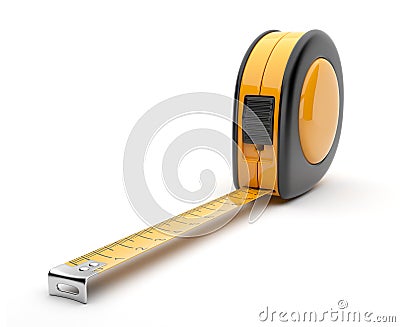 Tape measure 3D. Construction tool. Icon Stock Photo