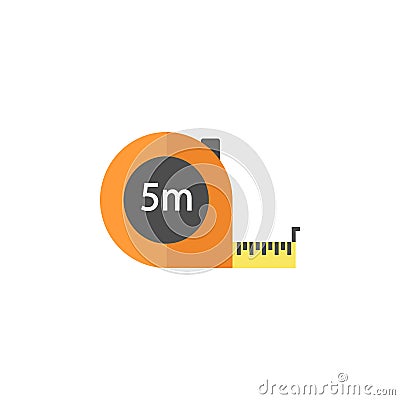 Tape measure flat icon, build repair elements Vector Illustration