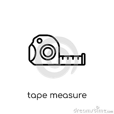 tape measure icon. Trendy modern flat linear vector tape measure Vector Illustration