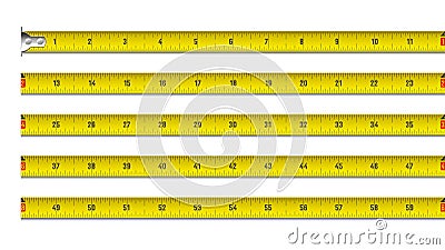 Tape measure in inches Vector Illustration