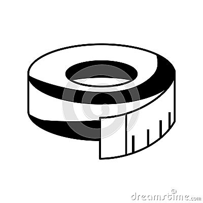 Tape measure isolated icon Vector Illustration