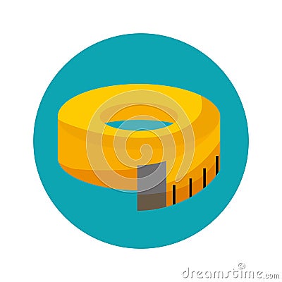 Tape measure isolated icon Vector Illustration