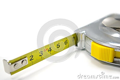 Tape measure isolated on white Stock Photo