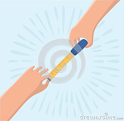 Tape Measure With Man`s Hand Vector Illustration Vector Illustration