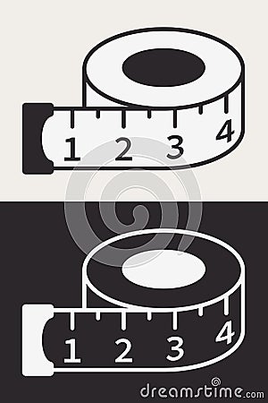 Tape Measure. Vector Isolated. Measuring Equipment Used to Measure Length Vector Illustration