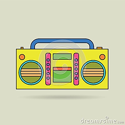 Tape recorder. Vector Illustration