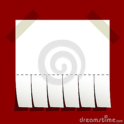 Taped blank advertisement paper Vector Illustration