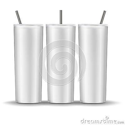 TAPERED Skinny Tumbler Mockup Template Vector Illustration