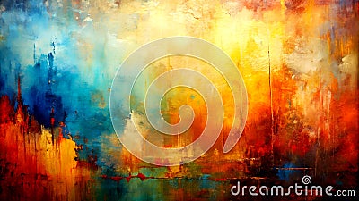 A Tapestry of Texture and Color: An Abstract Painting of Layers and Forms, Exploring the Beauty of the Unseen World Generative AI Stock Photo