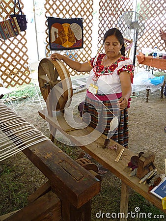 Tapestry Weaving Demonstration Editorial Stock Photo