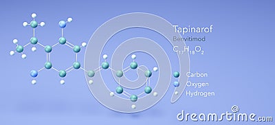 tapinarof molecule, molecular structures, c17h18o2 3d model, Structural Chemical Formula and Atoms with Color Coding Stock Photo