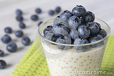 Tapioca blueberry pudding Stock Photo