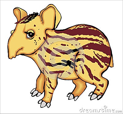 Tapir Cartoon Illustration