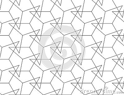 TAPPING LINEAR SEAMLESS VECTOR PATTERN. MODERN STYLISH MONOCHROME MESH TEXTURE. TRENDY CROSSING GEOMETRIC DESIGN Vector Illustration