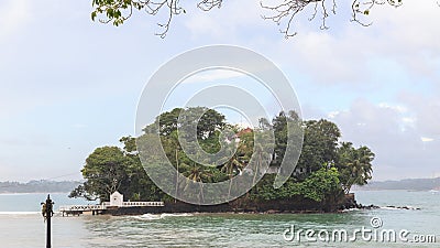 Taprobane Island at Weligama- Sri Lanka Stock Photo