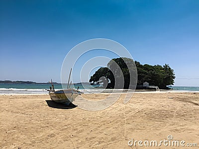 Taprobane island in Weligama Bay Beach, Sri Lanka Stock Photo