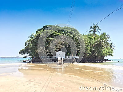 Taprobane island in Weligama Bay Beach, Sri Lanka Editorial Stock Photo