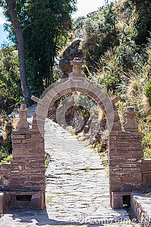 Taquile Island Titicaca at Puno Peru Stock Photo