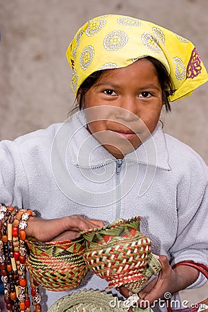 Tarahumara Indian woman - Copper Canyon - Mexico Editorial Stock Photo
