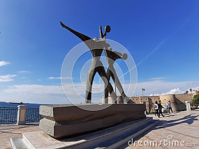 Taranto - Monumento dei Marinai Italiani Editorial Stock Photo