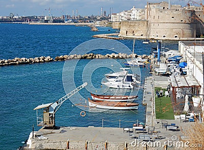 Taranto - Molo della Lega Navale Italiana Editorial Stock Photo