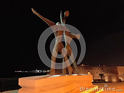 Taranto - Monumento ai Marinai Editorial Stock Photo