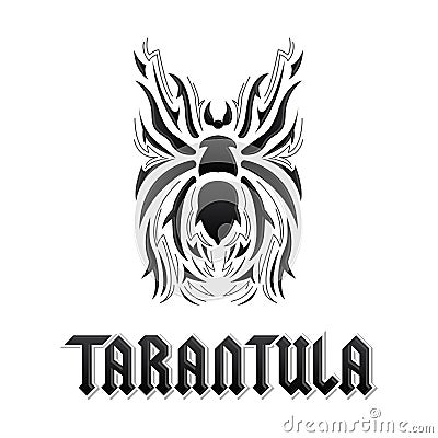 Tarantula Spider vector illustration and lettering design. Vector Illustration