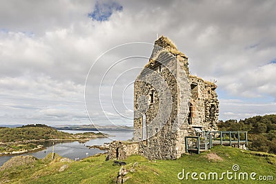 Tarbert Castle in West Argyll. Stock Photo