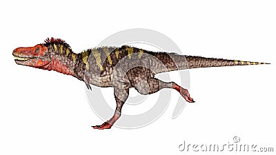 Tarbosaurus dinosaur running fast and quickly - 3D render Stock Photo