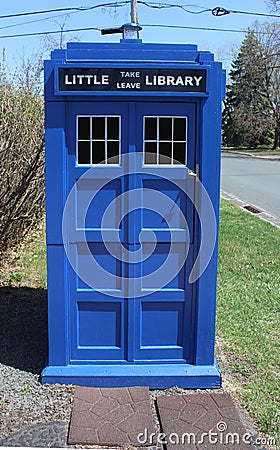 Tardis, Police Call Box, as a Little Library Editorial Stock Photo