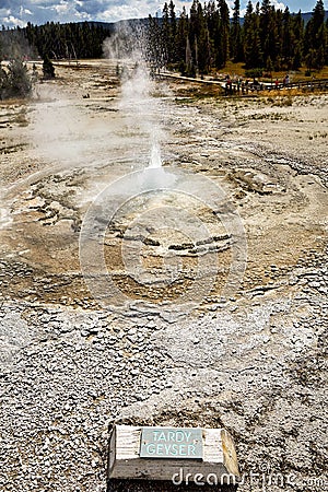 Tardy geyser at the Yellowstone National Park. Wyoming. USA. Stock Photo