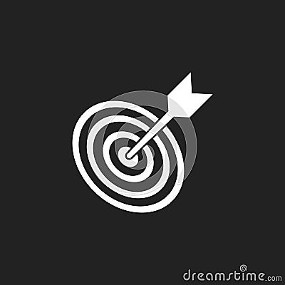 Target aim flat vector icon. Darts game symbol logo illustration Vector Illustration
