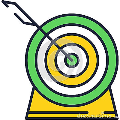 Target with arrow accuracy shot icon flat vector Vector Illustration