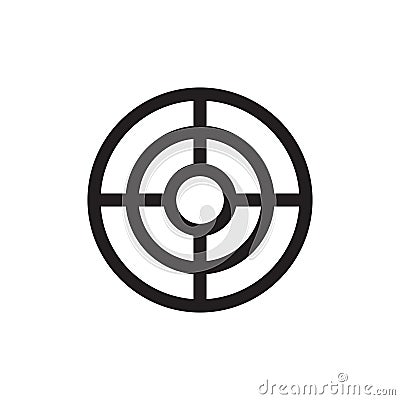 Target with arrow - black icon onwhite background vector illustration. Business strategy concept sign. Graphic design element. Vector Illustration