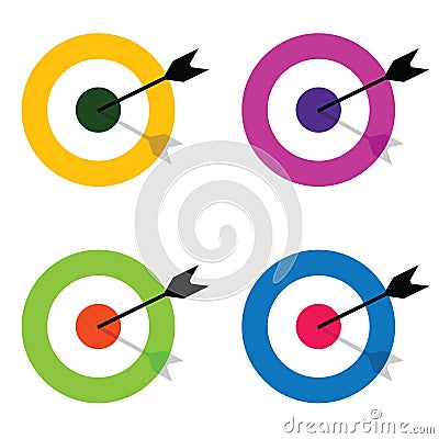target with arrow center set illustration Vector Illustration