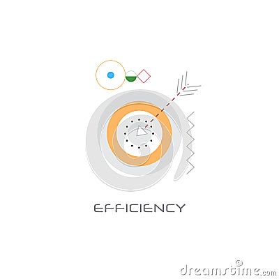 Target arrow get aim precision business efficiency concept line style white background Vector Illustration