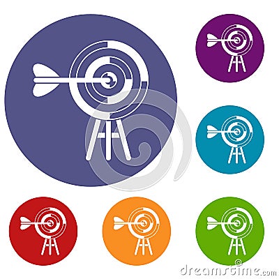 Target with an arrow icons set Vector Illustration