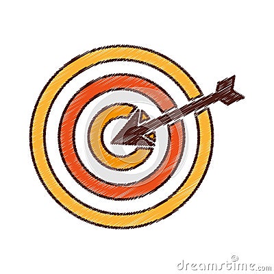 Target with arrow isolated icon Vector Illustration