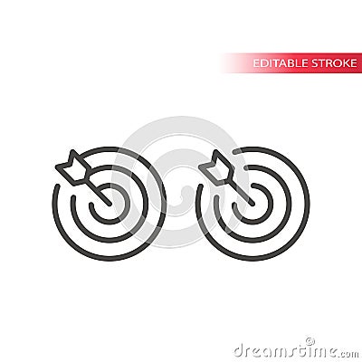 Target and arrow line vector icon Vector Illustration