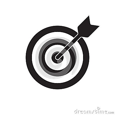 Target and arrow vector icon. Dartboard shoot, business aim target focus symbol Vector Illustration