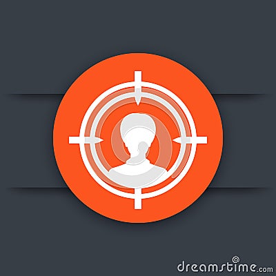 Target audience, customer, potential client icon Vector Illustration