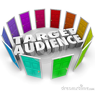 Target Audience Doors Customers Readers Grow Your Business Stock Photo